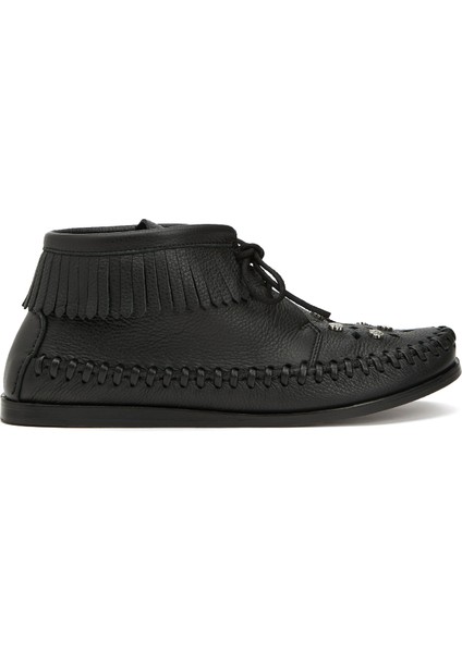 Felsa Siyah Püsküllü Kadın Deri Loafer