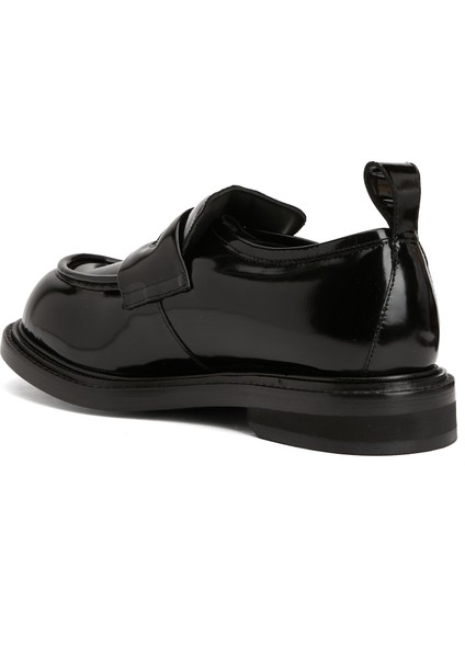 Siyah Kadın Deri Loafer