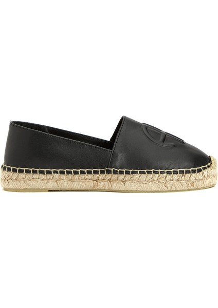 Siyah Kadın Deri Espadril