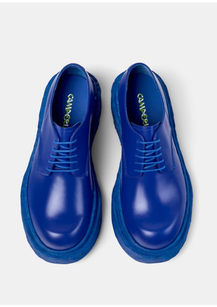 Vamos Blucher Mavi Deri Unisex Oxford Ayakkabı fırsatları