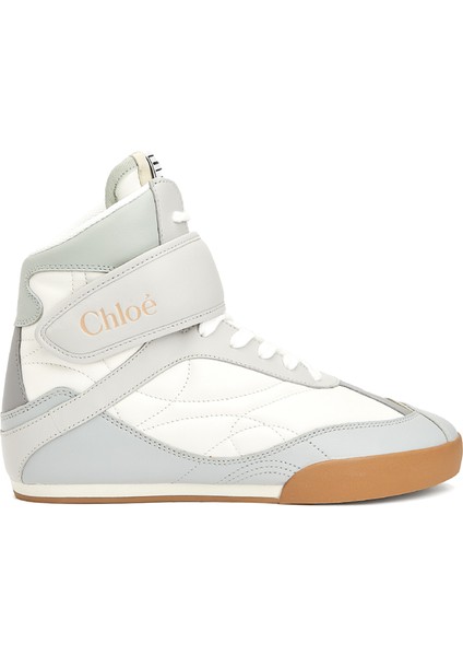 Kick Beyaz Gri Kadın Deri Sneaker
