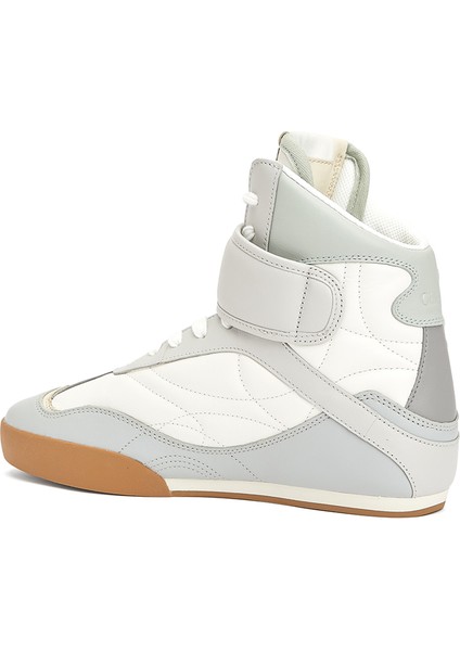 Kick Beyaz Gri Kadın Deri Sneaker modelleri