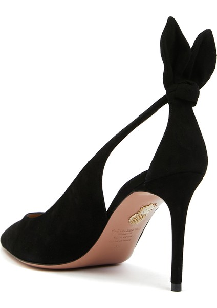 Bow Tie Siyah Süet Stiletto