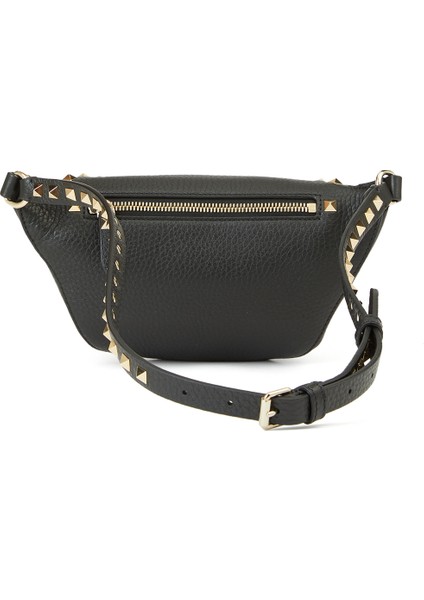 Rockstud Siyah Kadın Deri Bel Çantası fırsatları