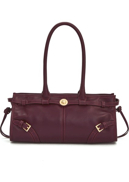 Baby Jane Matte Merlot Bordo Kadın Deri Çanta
