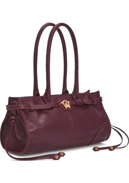 Baby Jane Matte Merlot Bordo Kadın Deri Çanta modelleri