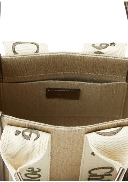 Small Woody Tote Bej Gri Kadın Keten Çanta indirimleri