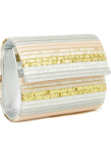 Renkli Çizgili Kadın Clutch modelleri