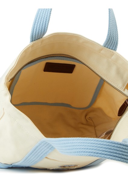 Polo Bear Ekru Mavi Alışveriş Çantası