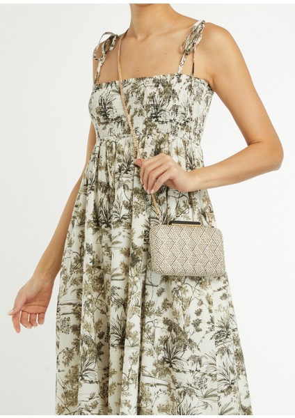 Siyah Bej Desenli Kadın Clutch fiyatları