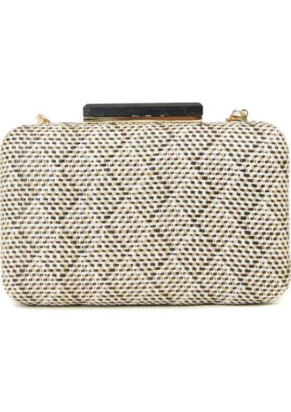 Siyah Bej Desenli Kadın Clutch fırsatları