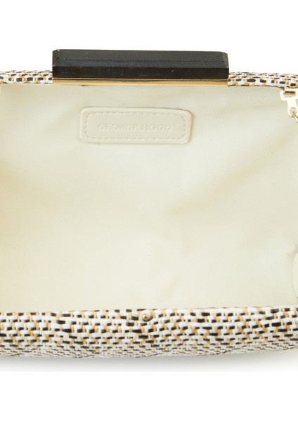 Siyah Bej Desenli Kadın Clutch indirimleri