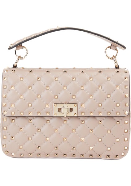 Rockstud Spike Medium Pudra Kadın Deri Çanta