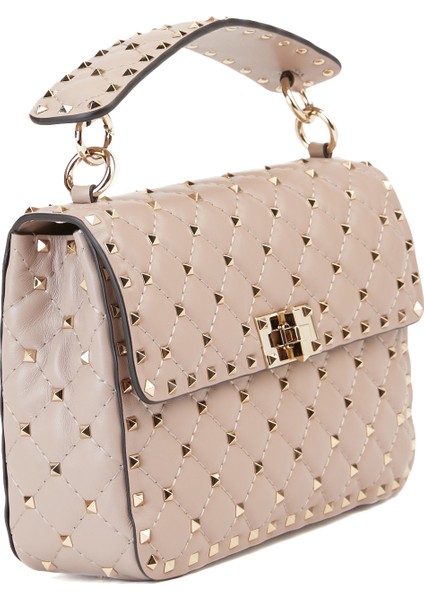 Rockstud Spike Medium Pudra Kadın Deri Çanta fiyatları