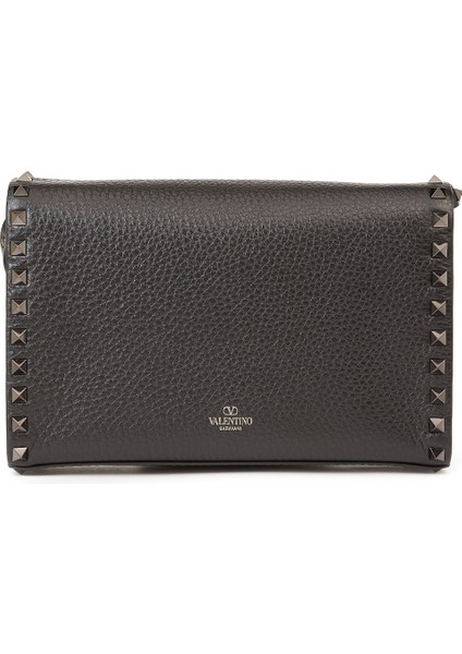 Rockstud Siyah Kadın Deri Çanta