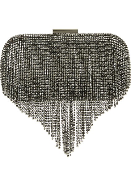 Platin Taşlı Kadın Clutch