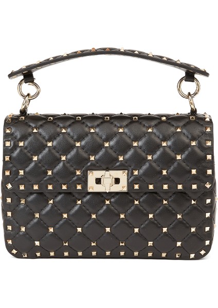 Rockstud Spike Siyah Kadın Deri Çanta