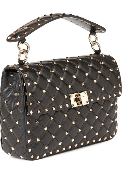 Rockstud Spike Siyah Kadın Deri Çanta