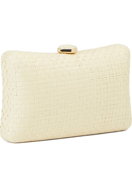 Bej Kadın Hasır Clutch