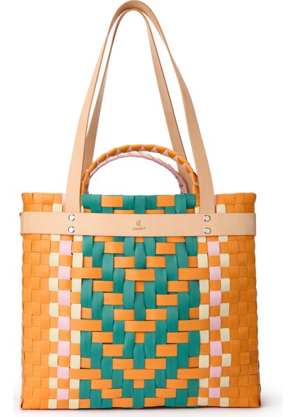 Xanthos Basket Bag Turuncu Büyük Boy El Yapımı Kadın Plaj Çantası fiyatları
