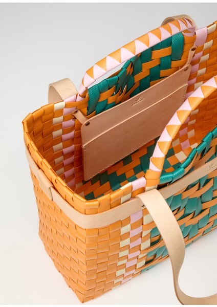 Xanthos Basket Bag Turuncu Büyük Boy El Yapımı Kadın Plaj Çantası indirimleri