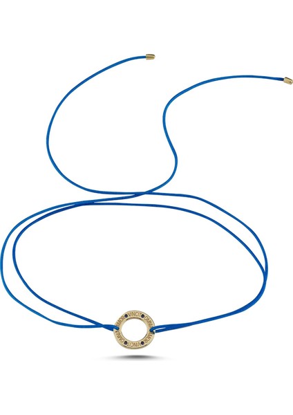 Amor Vincit Omnia Mavi Safir 14 Ayar Altın Kadın Choker
