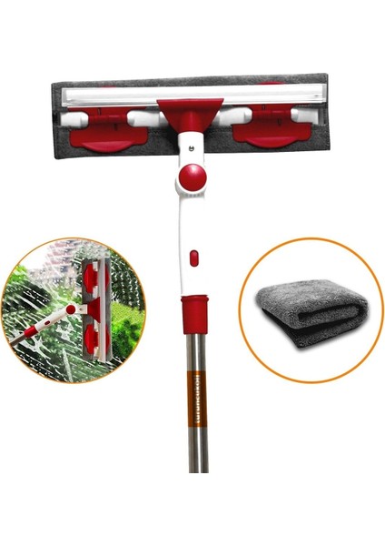 İki Taraflı Çekçekli Cam Silme Aletleri, Balkon Temizliği İçin Güçlü Ve Pratik