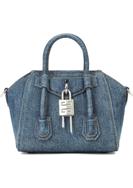Antigona Lock Toy Mavi Kadın Denim Çanta