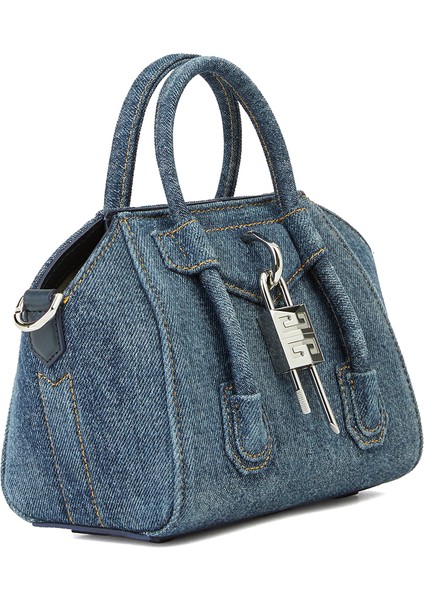 Antigona Lock Toy Mavi Kadın Denim Çanta modelleri