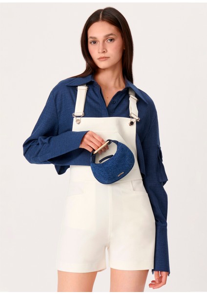 Mini Cadanes Mavi Kadın Denim Çanta