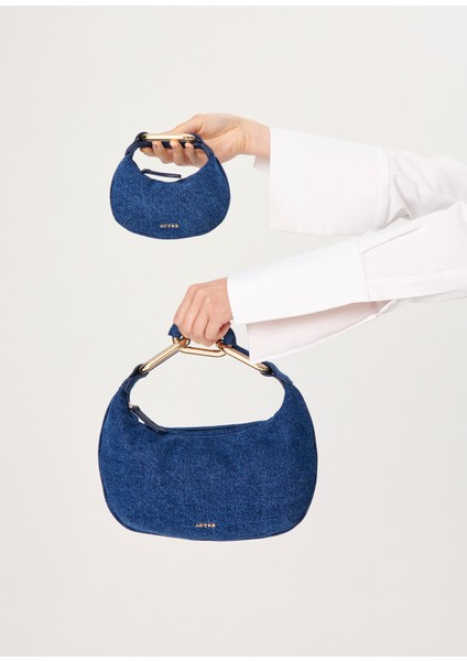 Mini Cadanes Mavi Kadın Denim Çanta