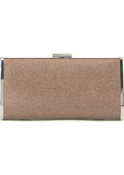 Bronz Desenli Kadın Clutch