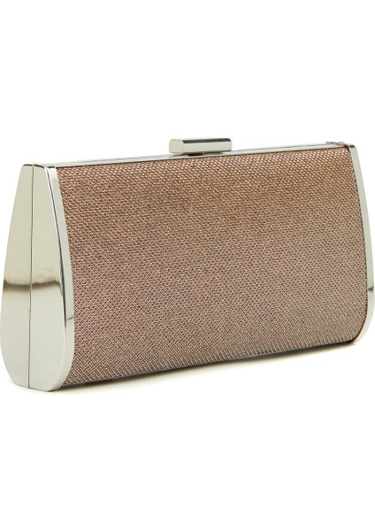 Bronz Desenli Kadın Clutch