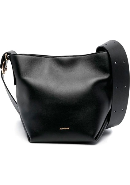 Folded Tote Small Siyah Kadın Deri Çanta