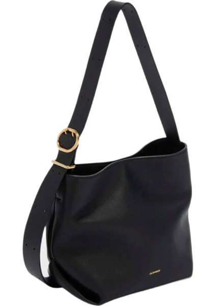 Folded Tote Small Siyah Kadın Deri Çanta