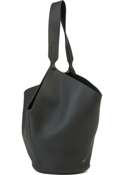 Small Lotus Tote Siyah Kadın Deri Çanta modelleri