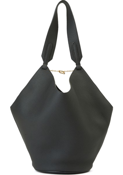 Small Lotus Tote Siyah Kadın Deri Çanta fırsatları