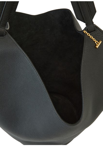 Small Lotus Tote Siyah Kadın Deri Çanta indirimleri