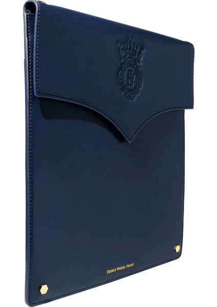The Pendant Folio Lacivert Deri Unisex El Çantası