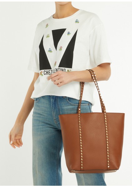 Rockstud Kahverengi Kadın Deri Çanta fiyatları