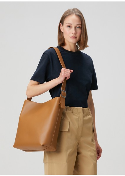 Square Belt Taba Kadın Deri Çanta