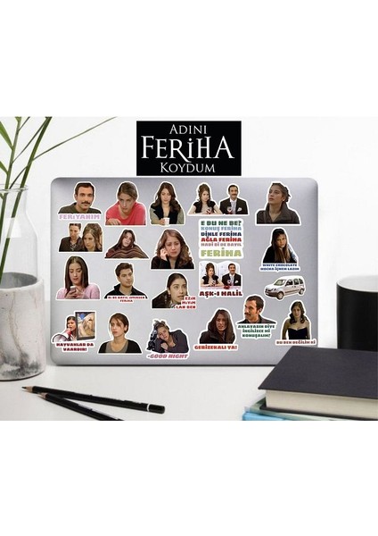 Adını Feriha Koydum Defter Suluk Laptop Notebook Tablet Telefon Kılıf Sticker Seti