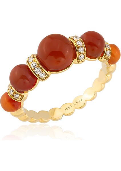 Cosmic Grace Agate Kadın Altın Yüzük