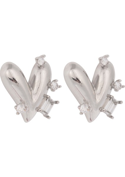 Silver Love Kalp Formlu Kadın Gümüş Kaplama Küpe fiyatları