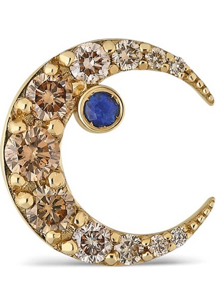 Celeste Medium Crescent Stud Kadın Altın Küpe