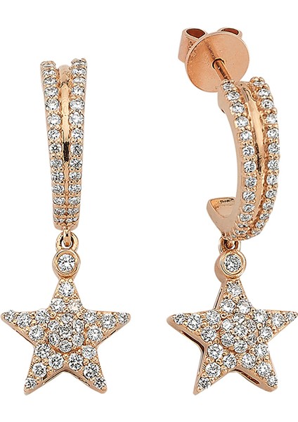 Sirius Star Pırlantalı Kadın Altın Küpe