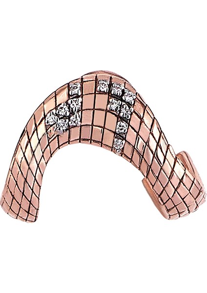 Pırlanta Detaylı Kadın Rose Gold Küpe