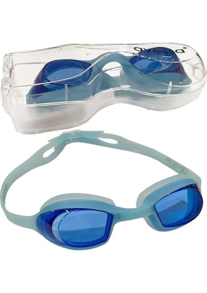 Ayarlanabilir Mavi Yüzücü Gözlüğü, Deniz ve Havuz Kullanımı, Kutulu, Yetişkinler Için