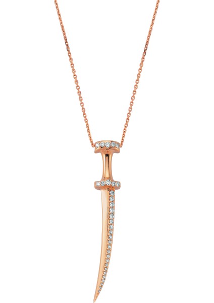 Rose Gold Kılıç Formlu Kadın Altın Kolye