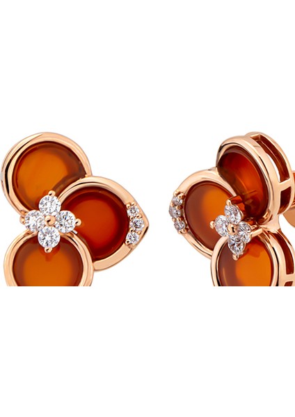 Bloom Flora Agate Kadın Altın Küpe